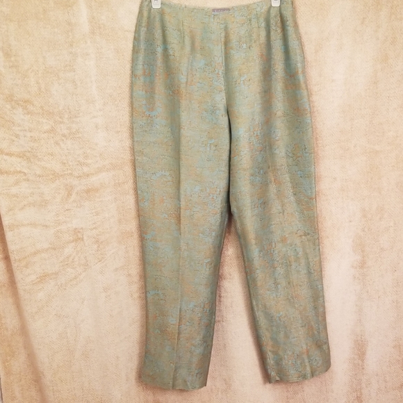 Sigred Olsen Linen/Silk Ankle Pant w/side zipper - Picture 1 of 8
